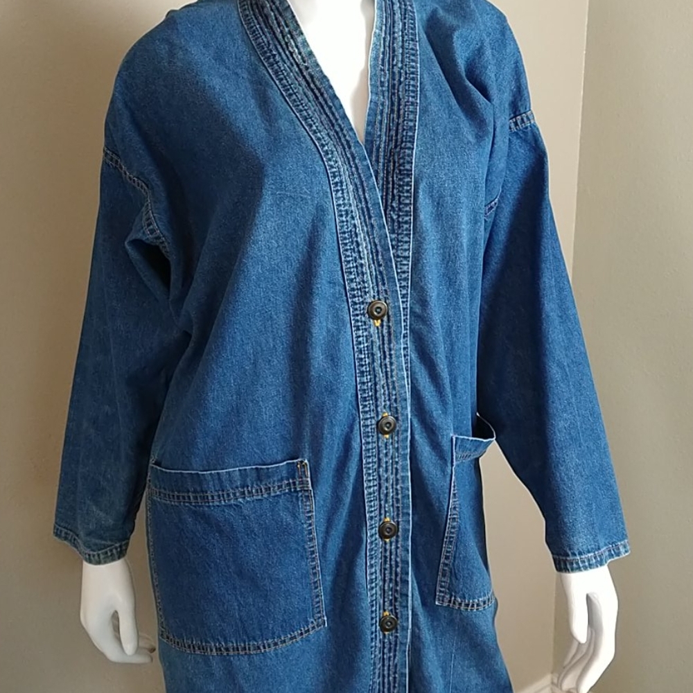 Vintage Orvis Jean Button Up Long Dress - Picture 2 of 12